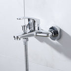 Modern Silver Bathtub Spout Single-Hole and Two-Hole Installation Faucet