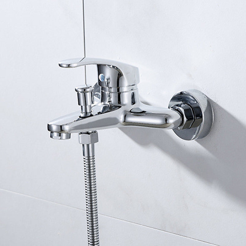 Modern Silver Bathtub Spout Single-Hole and Two-Hole Installation Faucet