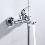 Modern Silver Bathtub Spout Single-Hole and Two-Hole Installation Faucet