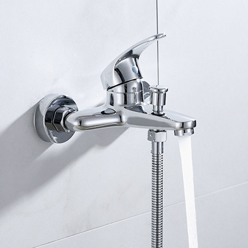 Modern Silver Bathtub Spout Single-Hole and Two-Hole Installation Faucet