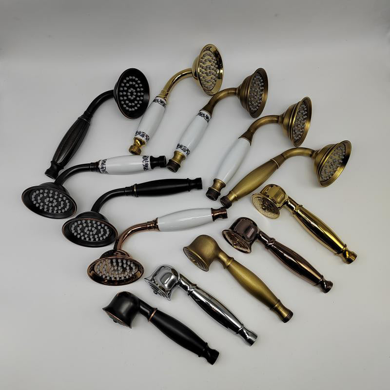 Traditional Handheld Shower Head with Hose Polished Brass Wall Mounted Shower Head