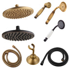 Traditional Handheld Shower Head with Hose Polished Brass Wall Mounted Shower Head