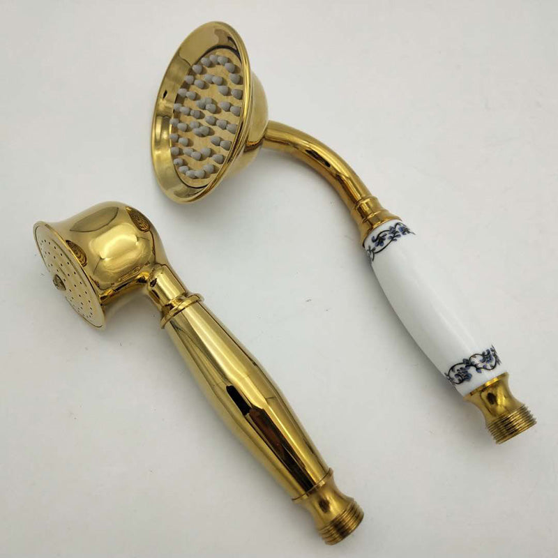 Traditional Handheld Shower Head with Hose Polished Brass Wall Mounted Shower Head