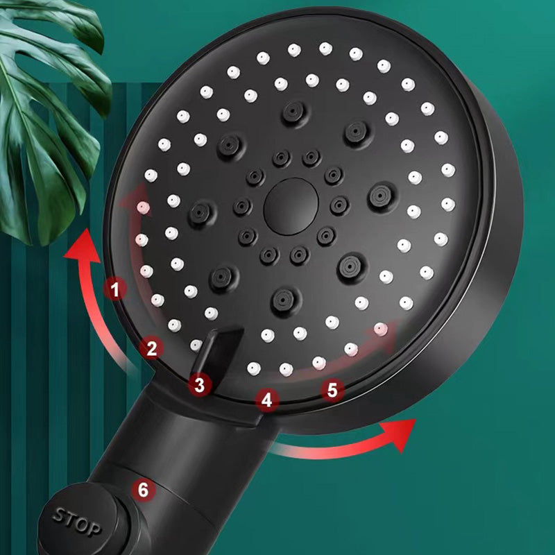 Round Handheld Showerhead Plastic Adjustable Spray Pattern Showerhead for Home