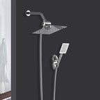 Silver Square Double Shower Head Modern Water Filtration Wall Mounted Shower Head