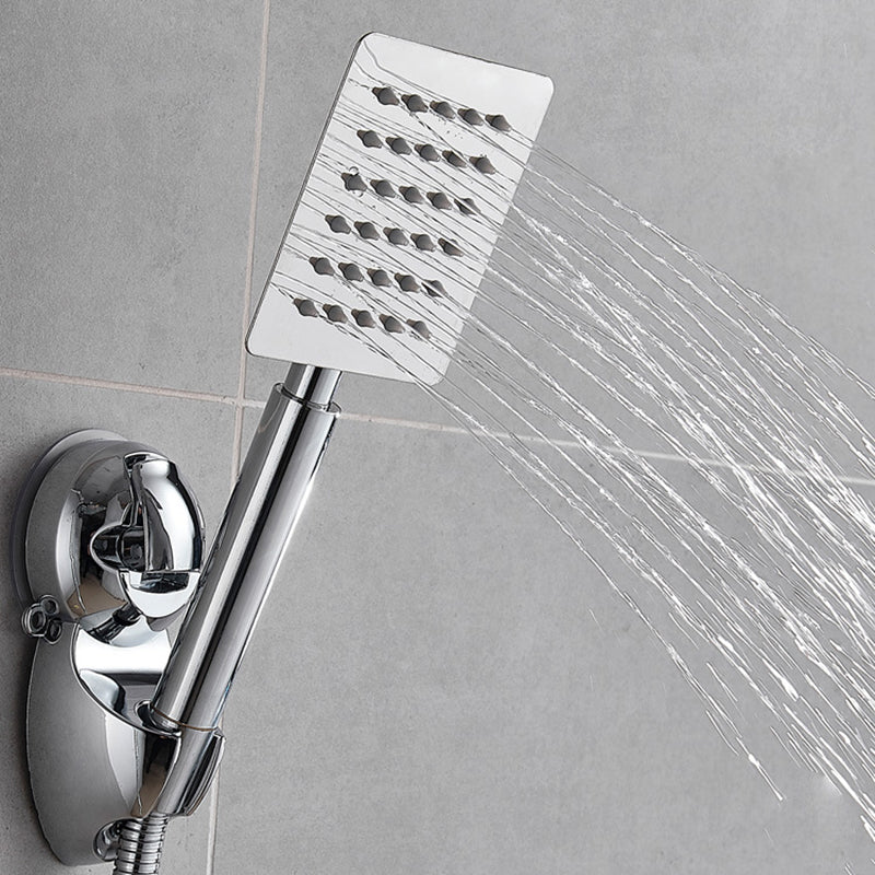 Silver Square Double Shower Head Modern Water Filtration Wall Mounted Shower Head