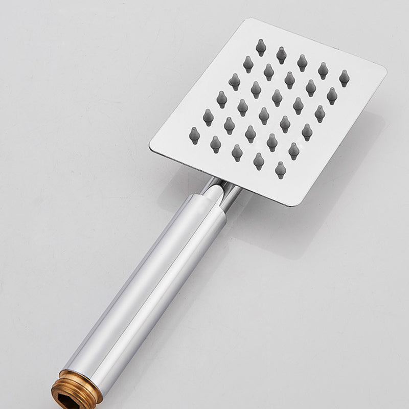 Silver Square Double Shower Head Modern Water Filtration Wall-Mounted Shower Head