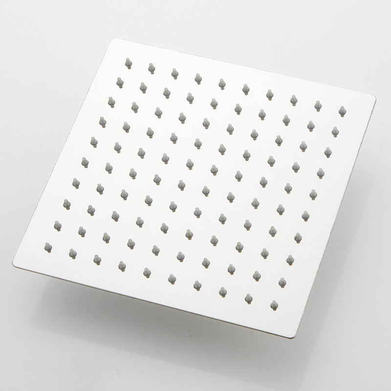 Silver Square Double Shower Head Modern Water Filtration Wall-Mounted Shower Head