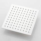 Silver Square Double Shower Head Modern Water Filtration Wall-Mounted Shower Head