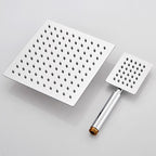 Silver Square Double Shower Head Modern Water Filtration Wall-Mounted Shower Head
