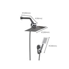 Silver Square Double Shower Head Modern Water Filtration Wall Mounted Shower Head