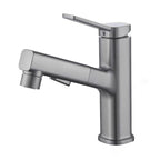 Modern bathroom sink faucet with brass lever handles and swivel spout