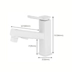 Modern bathroom sink faucet with brass lever handles and swivel spout