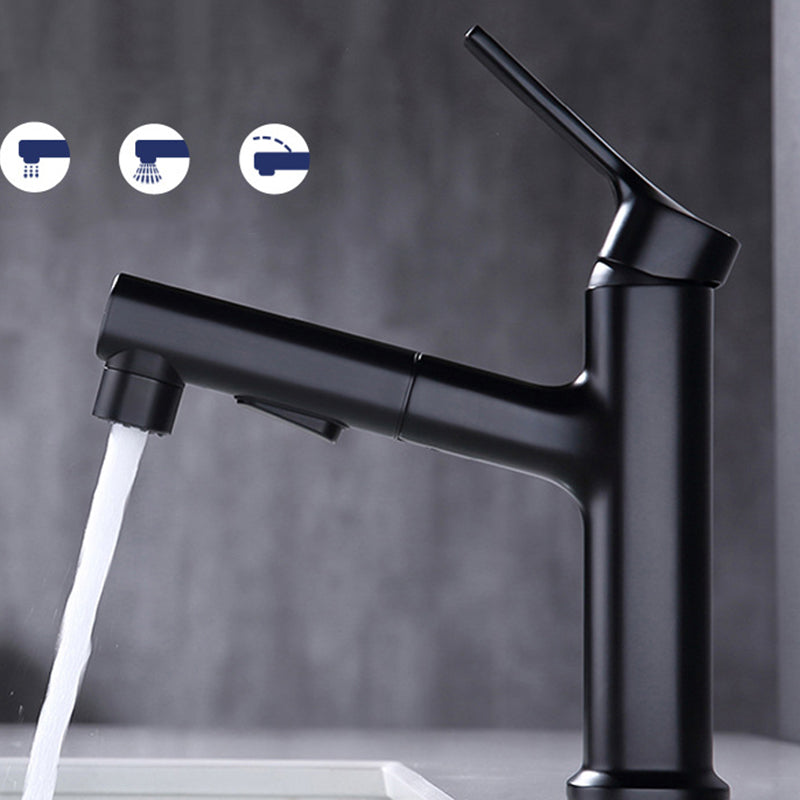 Round Vessel Sink Bathroom Faucet Simple Style Faucet with Brass Material