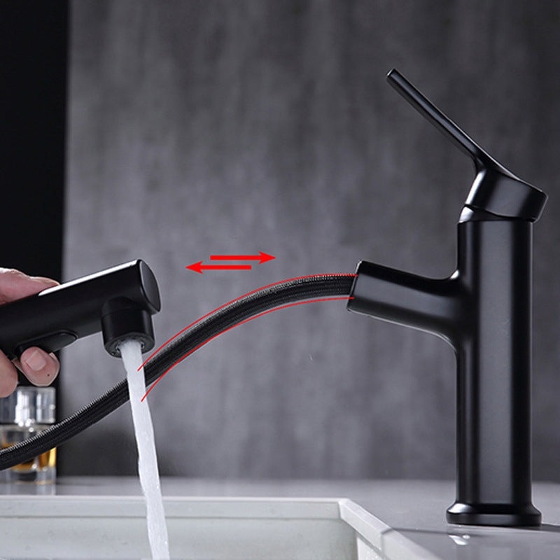 Round Vessel Sink Bathroom Faucet Simple Style Faucet with Brass Material