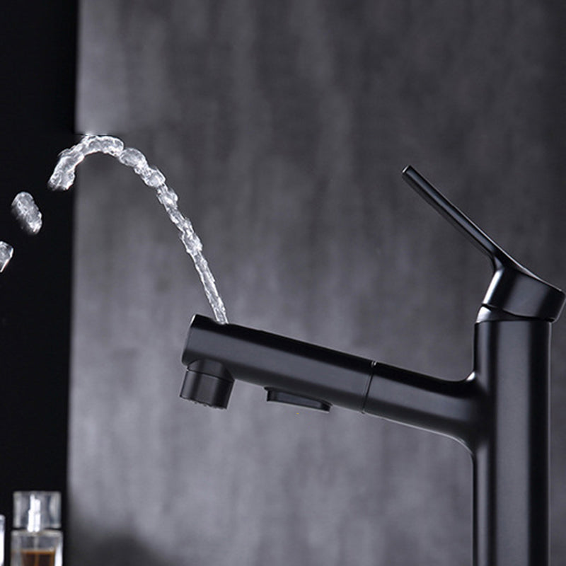 Round Vessel Sink Bathroom Faucet Simple Style Faucet with Brass Material