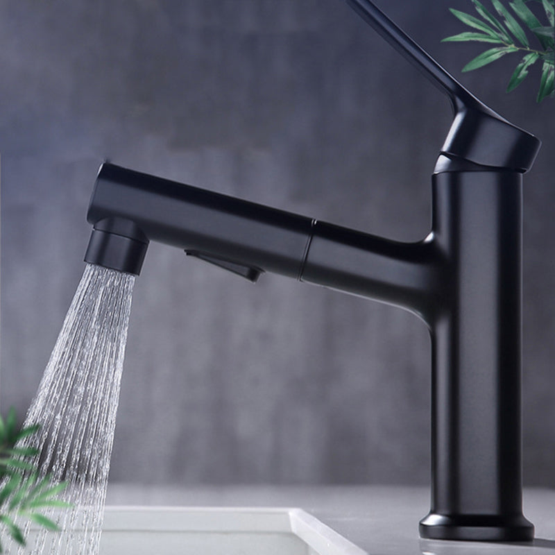 Round Vessel Sink Bathroom Faucet Simple Style Faucet with Brass Material