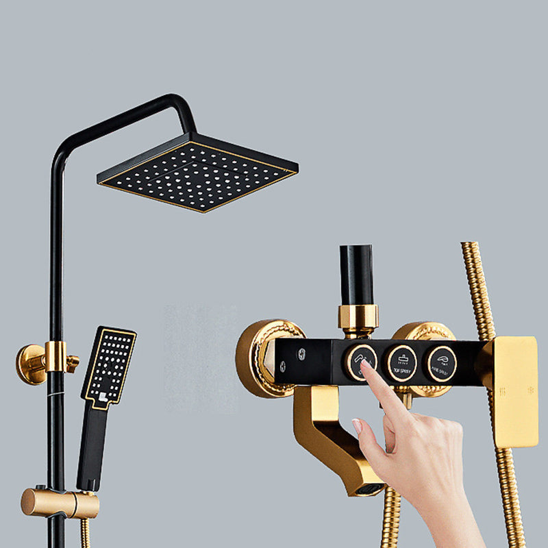 Modern adjustable swivel shower head metal shower fixture on the wall