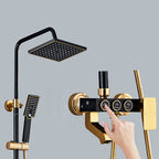Modern adjustable swivel shower head metal shower fixture on the wall