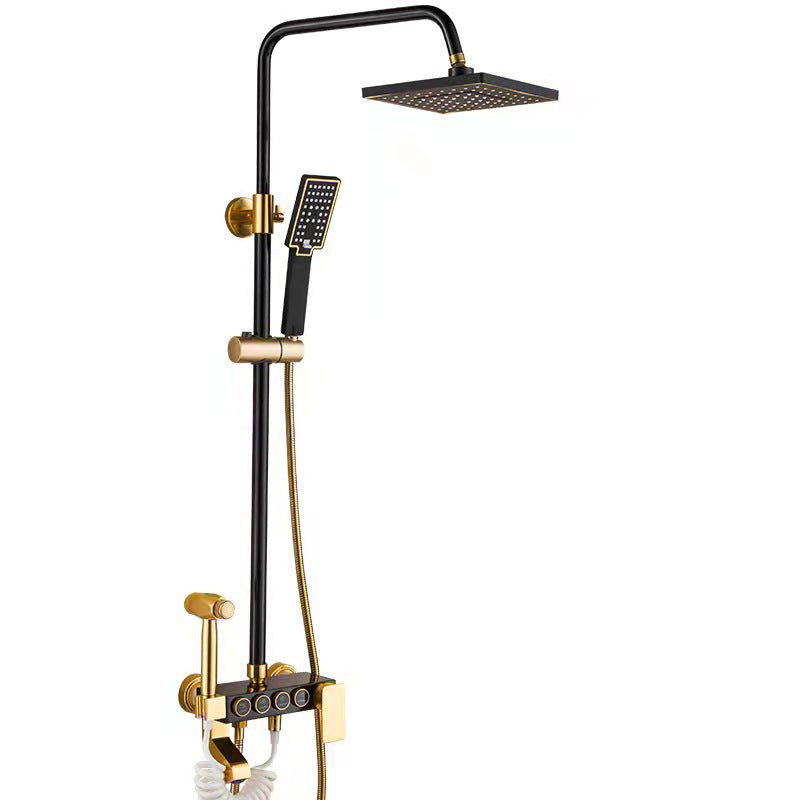 Modern adjustable swivel shower head metal shower fixture on the wall