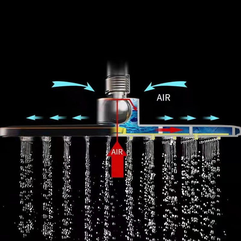 Modern adjustable swivel shower head metal shower fixture on the wall