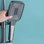Modern adjustable swivel shower head metal shower fixture on the wall