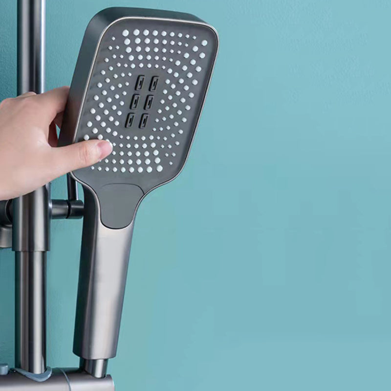 Modern adjustable swivel shower head metal shower fixture on the wall