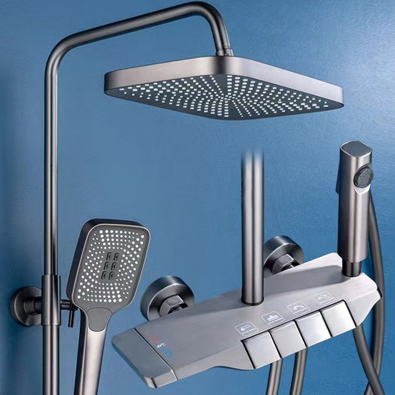 Modern adjustable swivel shower head metal shower fixture on the wall