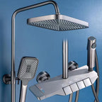 Modern adjustable swivel shower head metal shower fixture on the wall