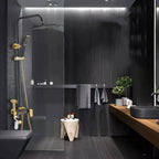 Modern adjustable swivel shower head metal shower fixture on the wall