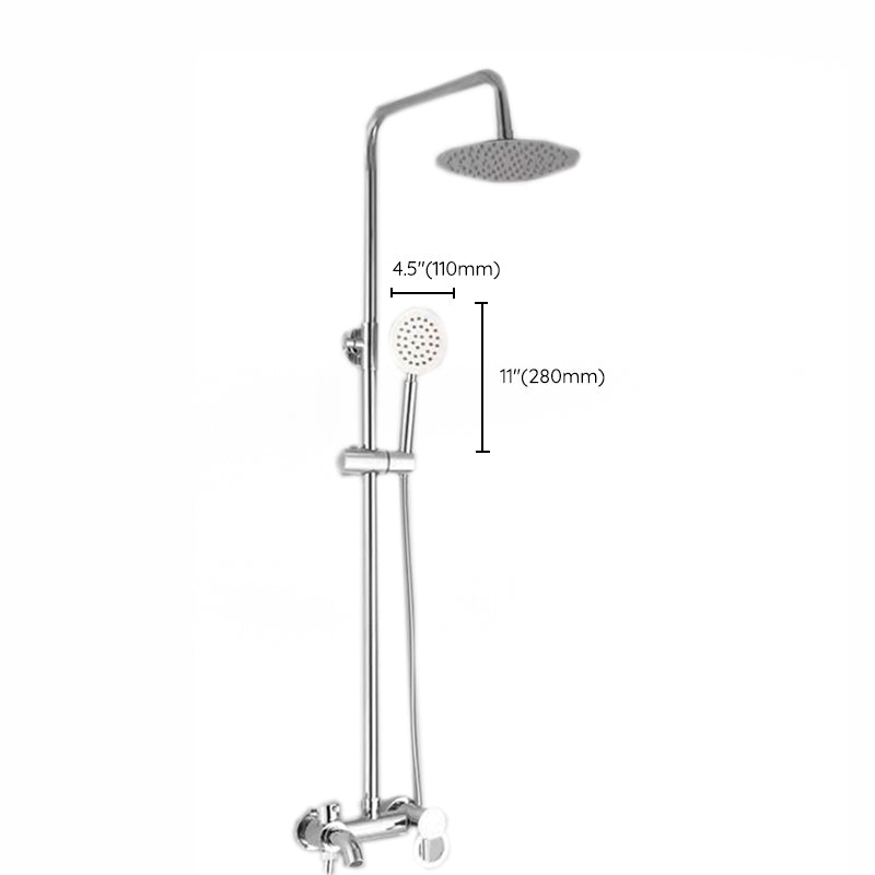Modern adjustable swivel shower head metal shower fixture on the wall