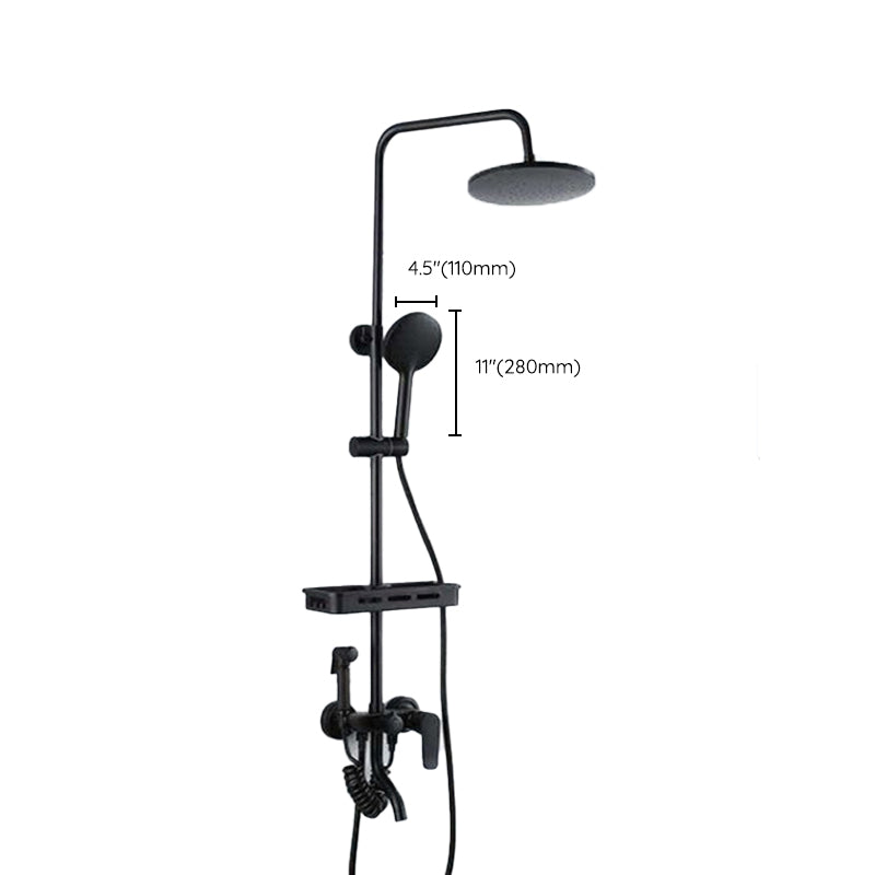 Modern adjustable swivel shower head metal shower fixture on the wall