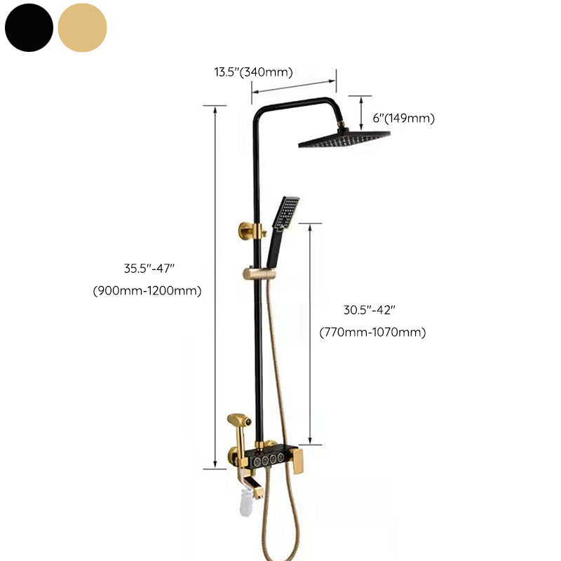 Modern adjustable swivel shower head metal shower fixture on the wall