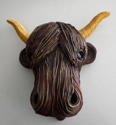 Wall Mounted Cow Sculpture