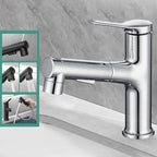 Contemporary Single Color Faucet Low Arc Centerset Sink Faucet for Bathroom
