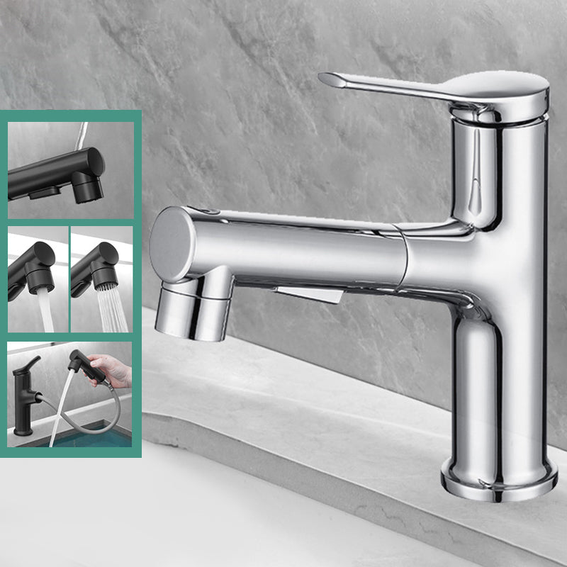 Contemporary Single Color Faucet Low Arc Centerset Sink Faucet for Bathroom