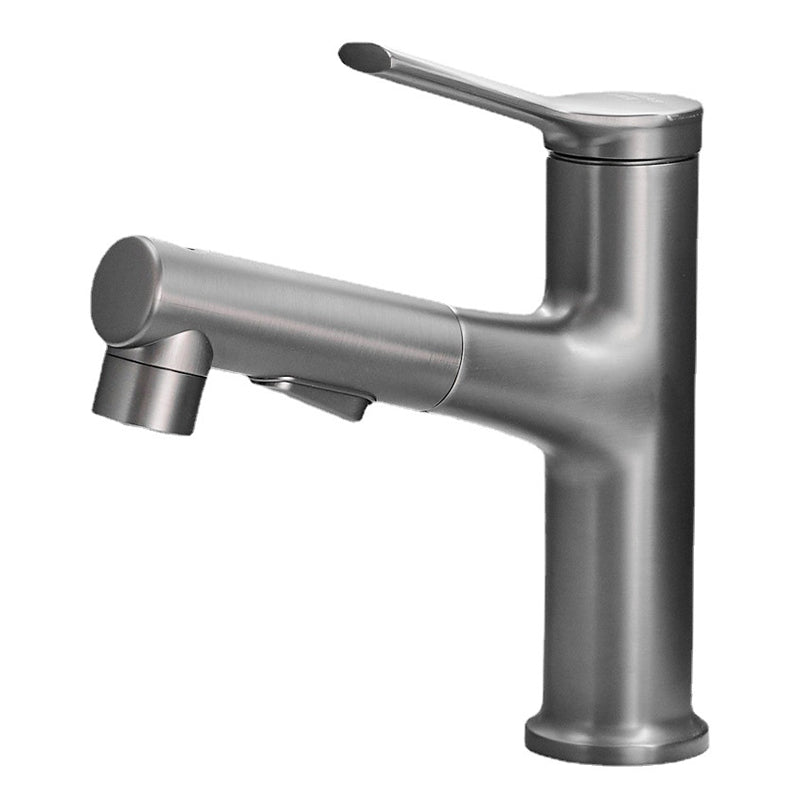 Contemporary Single Color Faucet Low Arc Centerset Sink Faucet for Bathroom