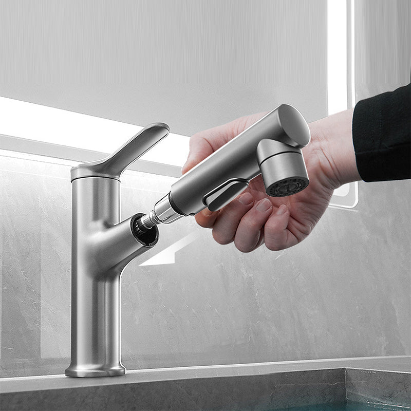 Contemporary Single Color Faucet Low Arc Centerset Sink Faucet for Bathroom