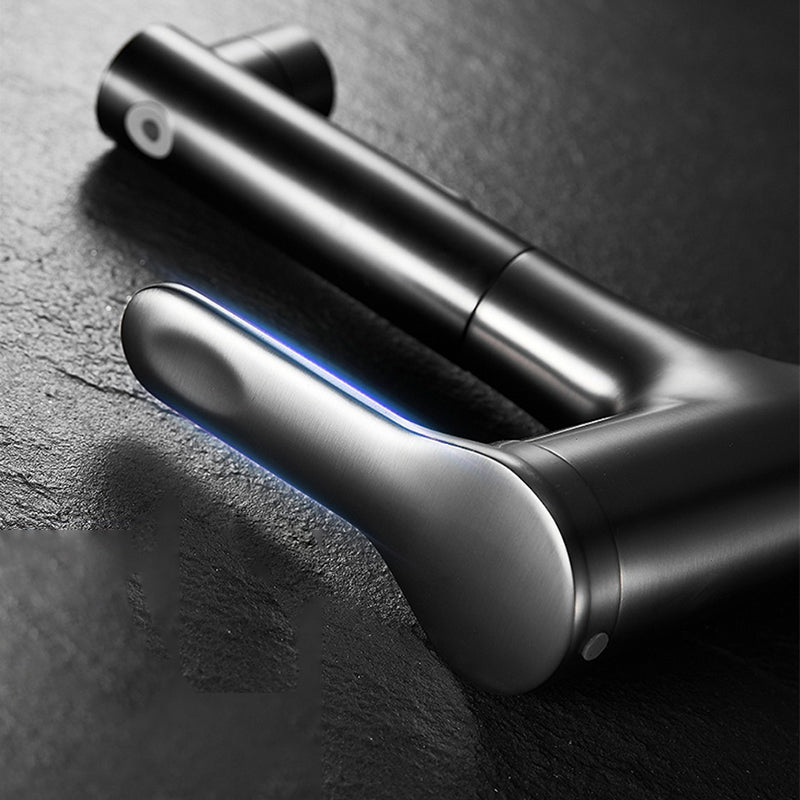 Contemporary Single Color Faucet Low Arc Centerset Sink Faucet for Bathroom