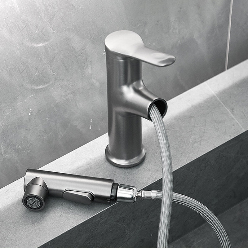 Contemporary Single Color Faucet Low Arc Centerset Sink Faucet for Bathroom