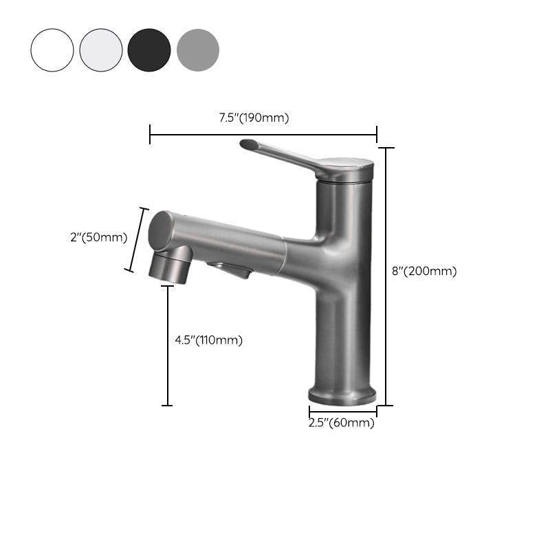Contemporary Single Color Faucet Low Arc Centerset Sink Faucet for Bathroom