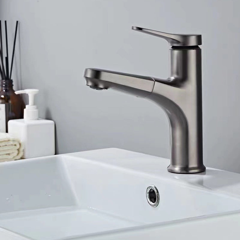 Modern Style Extendable Ship Faucet Copper Single Handle Sink Faucet for the Bathroom