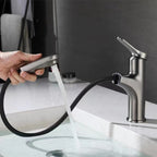Modern Style Extendable Ship Faucet Copper Single Handle Sink Faucet for the Bathroom
