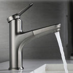 Modern Style Extendable Ship Faucet Copper Single Handle Sink Faucet for the Bathroom