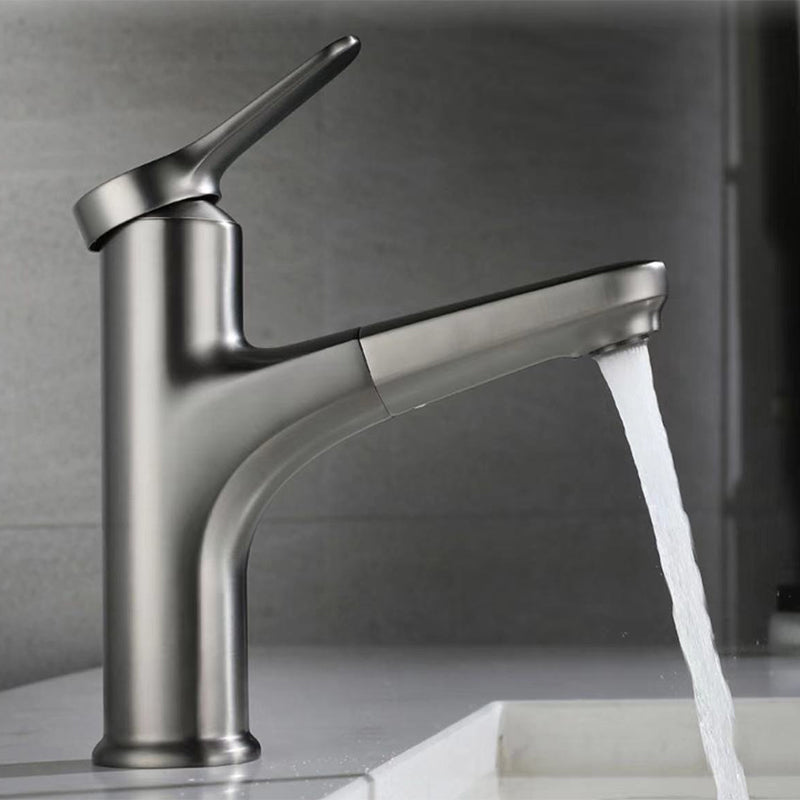Modern Style Extendable Ship Faucet Copper Single Handle Sink Faucet for the Bathroom