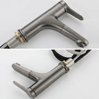 Modern Style Extendable Ship Faucet Copper Single Handle Sink Faucet for the Bathroom