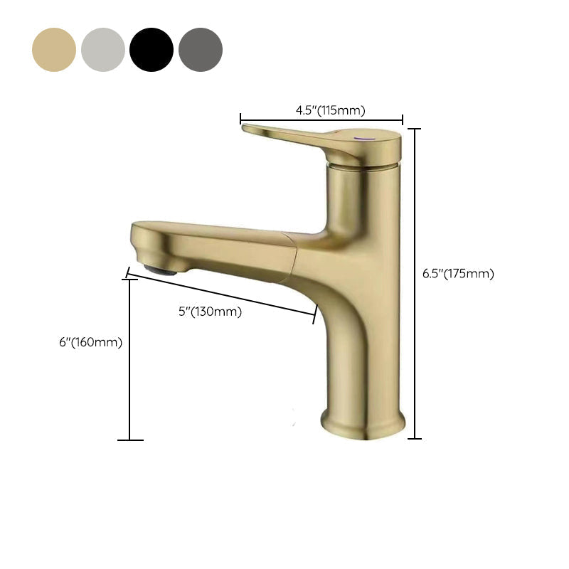 Modern Style Extendable Ship Faucet Copper Single Handle Sink Faucet for the Bathroom