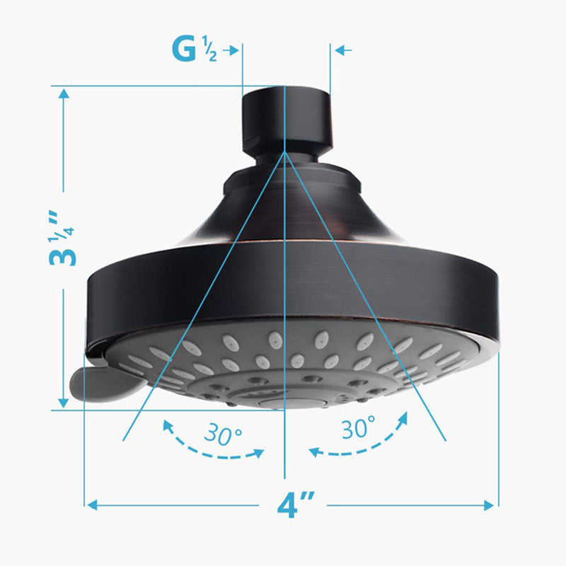 Round metal shower head Traditional adjustable spray pattern shower head