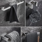 Stainless Steel Bathroom Set 4-Piece Modern Style Simple Bathroom Accessory Set