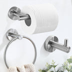 Stainless Steel Bathroom Set 3-piece Modern Style Simple Bathroom Accessories Set